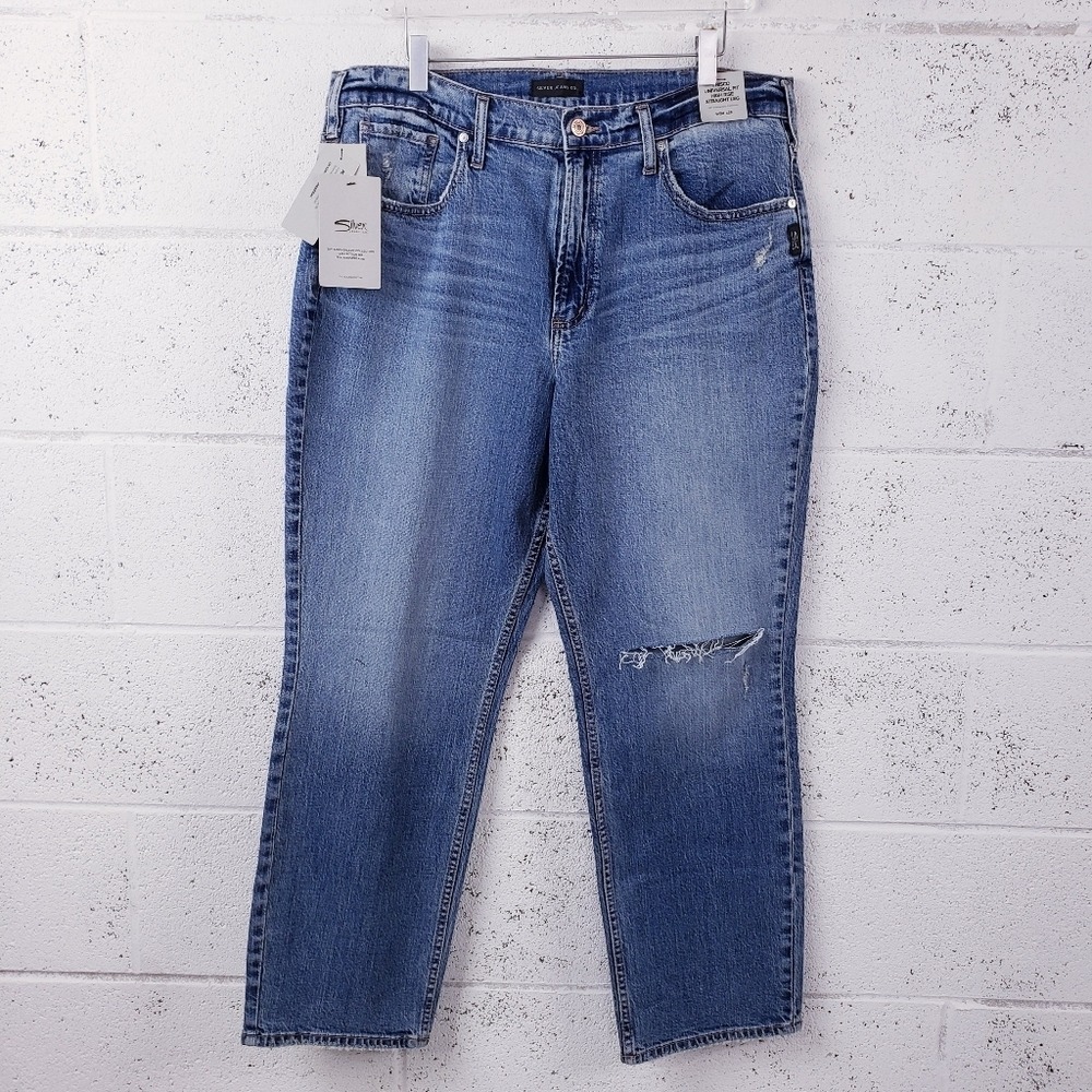 Silver‎ Jeans Frisco Universal Fit Straight Leg High Rise  Women's 34 / 28
